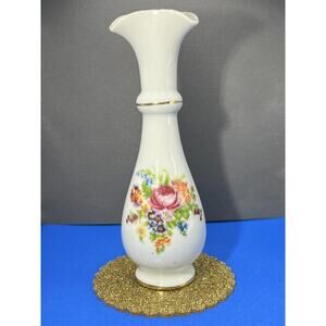 Hand Trimmed Porcelain Bud Vase Hand Painted Made in Japan